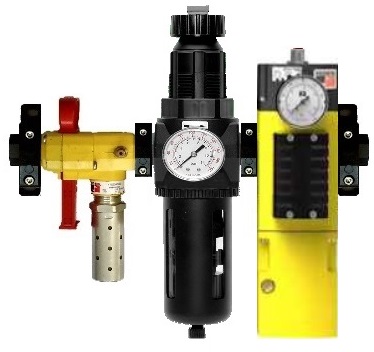 CONJ. DE PROTEÇÃO DE ENTRADA COM VÁLVULA LOX, FILTRO REGULADOR E VÁLVULA DE SEGURANÇA M35 COM PARTIDA SUAVE, 3/4" BSP