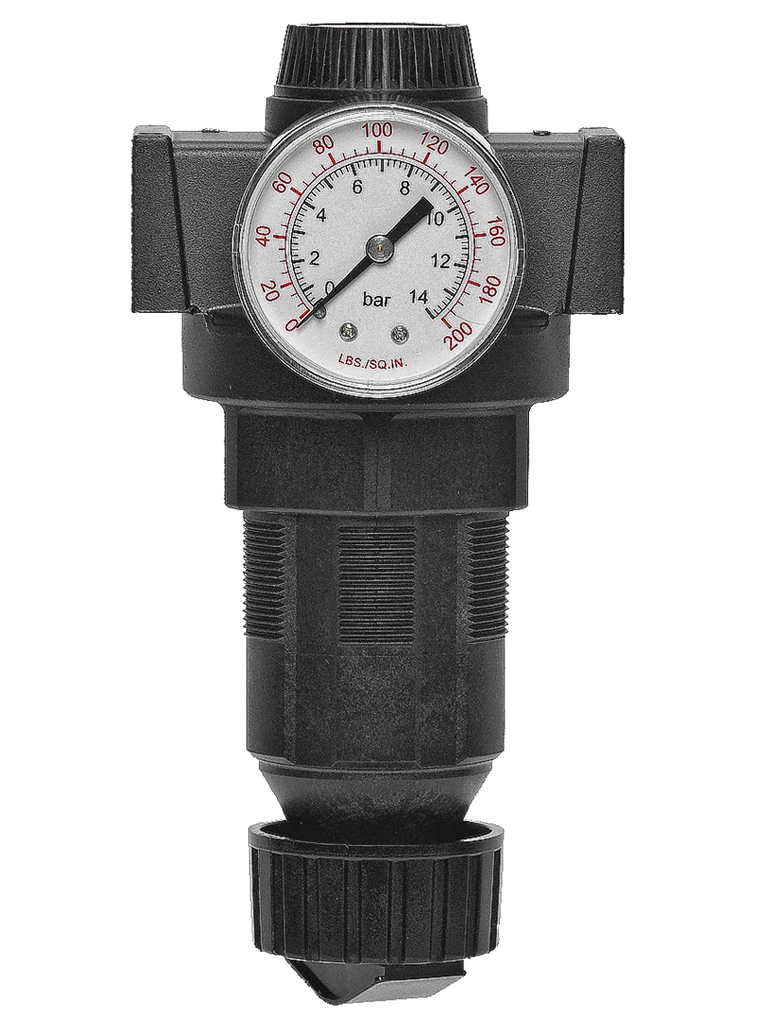 REGULADOR DE PRESSÃO, 1/2" BSP, REGULAGEM DE 0 A 8,9 BAR, COM MANÔMETRO