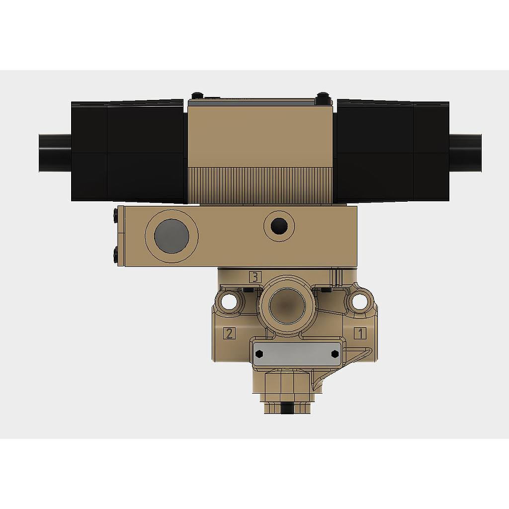 VÁLVULA DUPLO SOLENÓIDE, 3/2 VIAS, 1/2" BSP E ESCAPE 1" BSP, 24VDC, TIPO POPPET