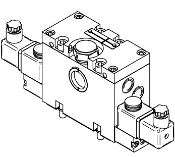 VÁLVULA DUPLO SOLENOIDE, PARA DUPLA PRESSÃO, 3/2 VIAS, ISO3, 24VDC