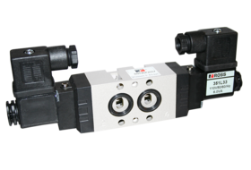 VÁLVULA NAMUR DUPLO SOLENÓIDE, 5/2 VIAS, CONEXÕES 1/4BSP, 24VDC