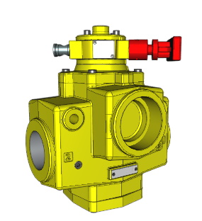 VÁLVULA PILOTADA 3/2 VIAS, 2” NPT, COM ACIONADOR MANUAL COM FUNÇÃO LOTO