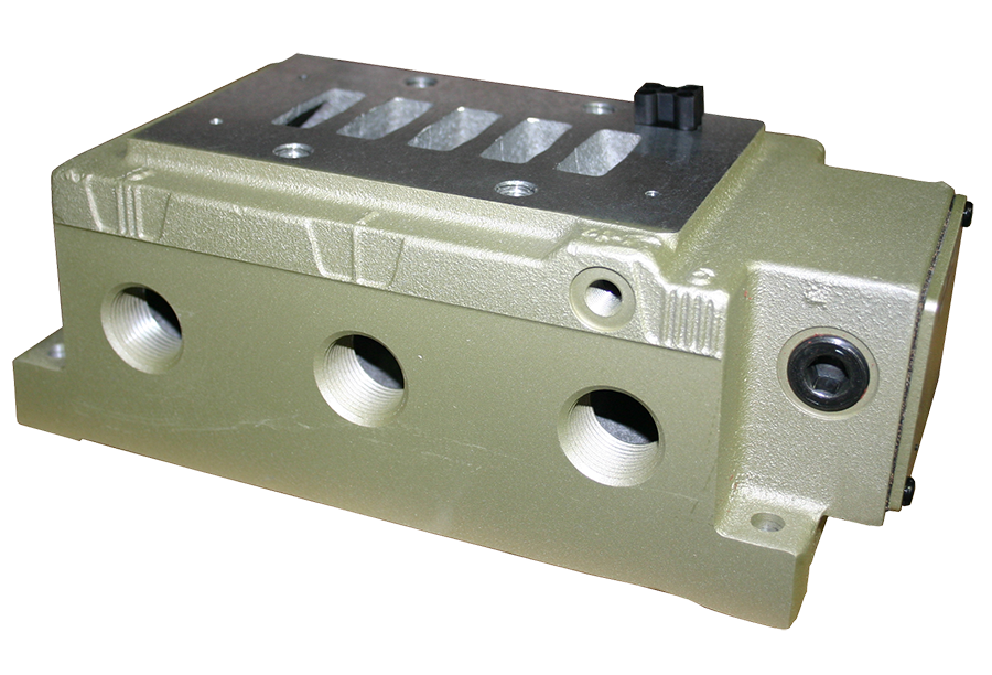 SUB-BASE ANSI PARA MANIFOLD, TAMANHO 10, CONEXÕES 1" BSP,  NA FACE INFERIOR