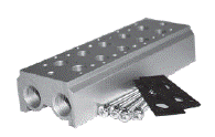 SUB-BASE PARA MONTAGEM EM MANIFOLD 4 ESTAÇÕES - 1/4" BSP 3 VIAS