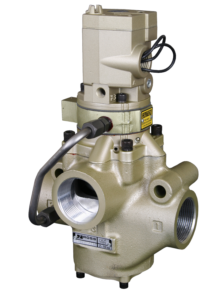 VÁLVULA SOLENOIDE 3/2 VIAS, ENTRADA DE 1" BSP, EXAUSTÃO DE 1 1/2" BSP, N.F., PRESSURIZAÇÃO GRADUAL, 24 VDC