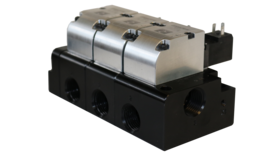 BLOCO MANIFOLD C/ 2 VÁLVULAS SIMPLES SOLENÓIDES, 2/2 VIAS, (NF+NA), 3/8 BSP, 24VDC