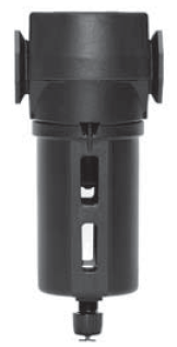 FILTRO 1/4" BSP, COPO EM POLICARBONATO, FILTRO DE 5 MICRONS, DRENO AUTOMÁTICO