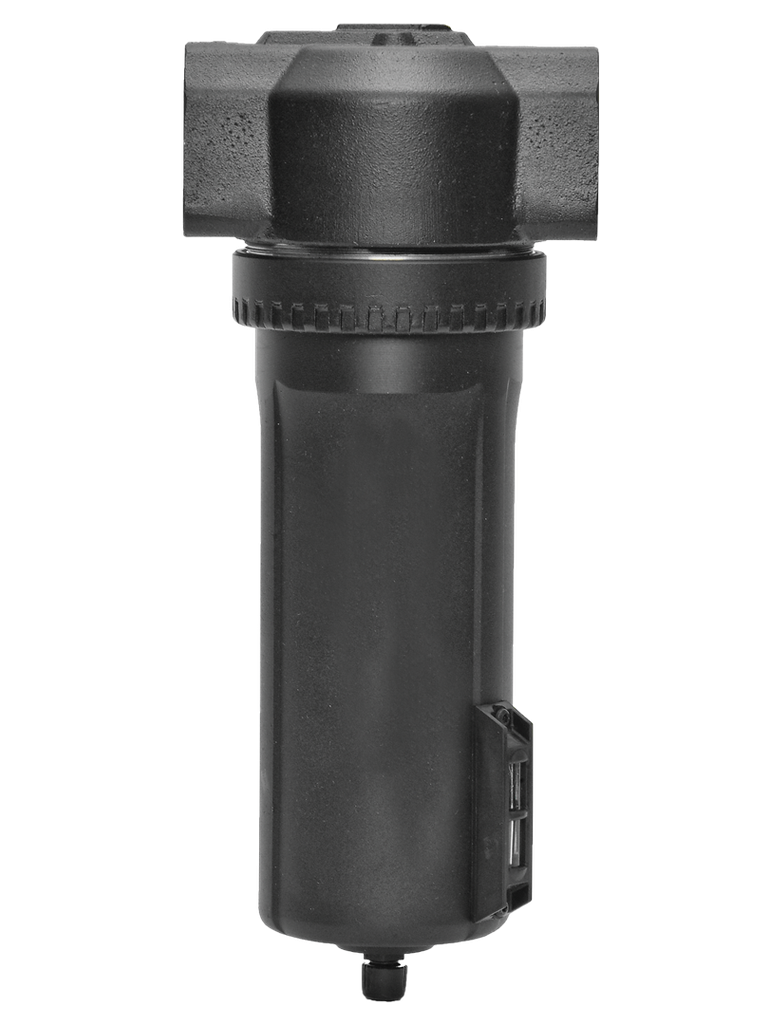 FILTRO 3/4" BSP, COPO METÁLICO, FILTRAGEM 5 MICRONS, DRENO AUTOMÁTICO