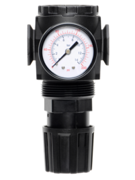 REGULADOR DE PRESSÃO 1/4" BSP, FAIXA DE AJUSTE DE PRESSÃO 0 - 6,9 BAR, COM MANÔMETRO