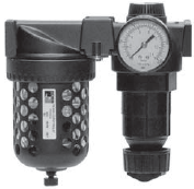 UNIDADE MODULAR FILTRO E REGULADOR DE  AR , 1/2" BSP, COPO METÁLICO, DRENO AUTOMÁTICO