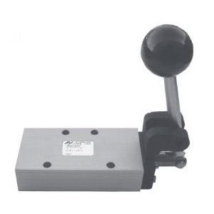 VALVULA 5/3 VIAS CENTRO FECHADO, ISO 2, ACIONADA POR ALAVANCA